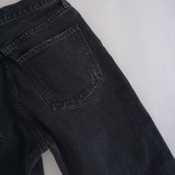 Agolde 90's Black Distressed 100% Cotton Button Fly Straight Leg Jean 26 - Picture 15 of 16